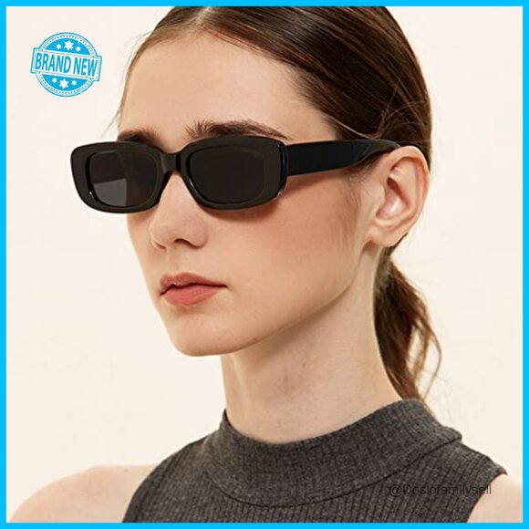 Retro Rectangle Sunglasses Set 12 Pack Y2K Trendy UV Protection Party Wear main image 6